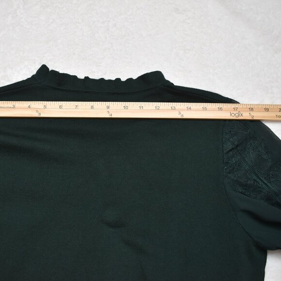 Adrianna Papell Mock Neck Sweater Sz XL Sheer Sleeves Lace Whimsigoth Victorian - Picture 16 of 16